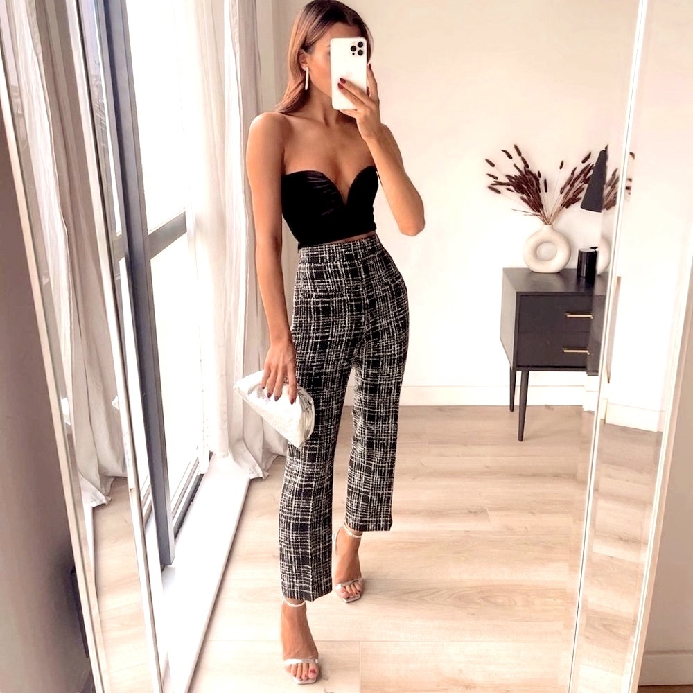 LAST ONE🔥ZARA Blogger’s Fav| Structured Checkered Pants